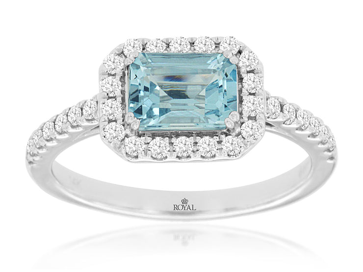 Emerald Cut Aquamarine Ring