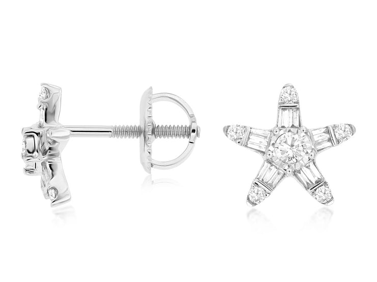 Diamond Star Stud Earrings