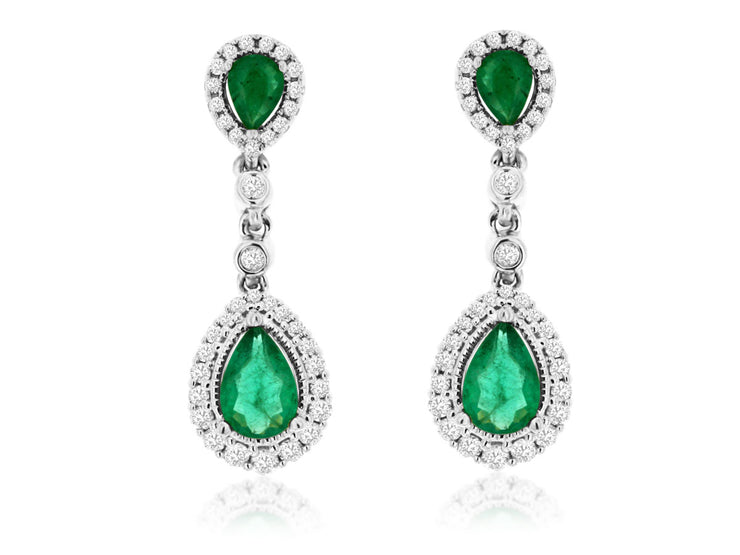 Emerald & Diamond Drop Earrings