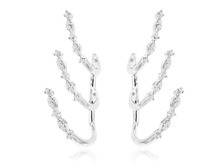 Three Row Diamond Earring