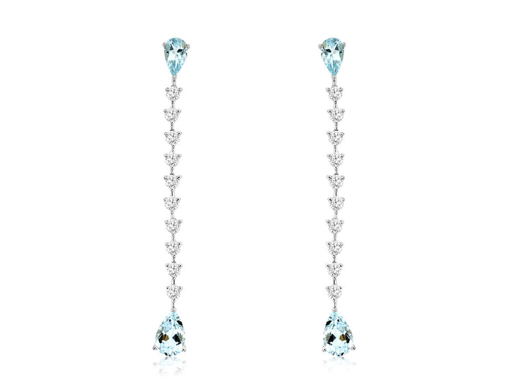 Aquamarine & Diamond Occasion Earrings