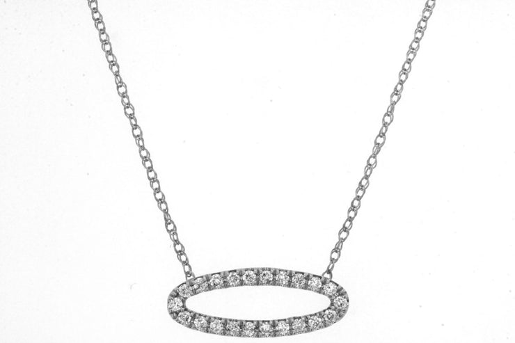 Petite Diamond Oval Necklace