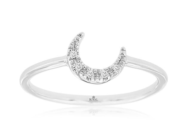 Diamond Crescent Moon Ring