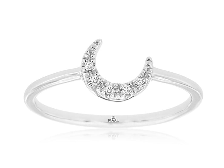 Diamond Crescent Moon Ring