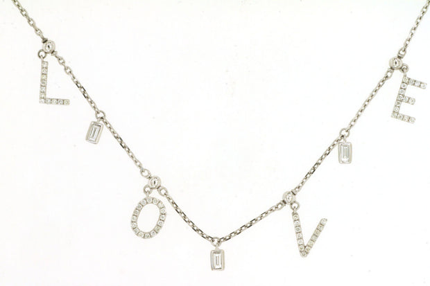 Diamond "LOVE" Dangle Necklace