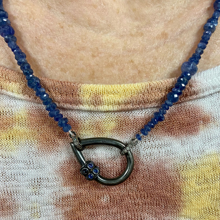 Blue Sapphire Carabiner Necklace