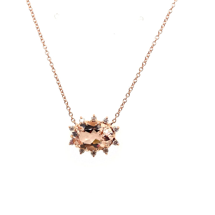 Faceted Morganite Center Necklace