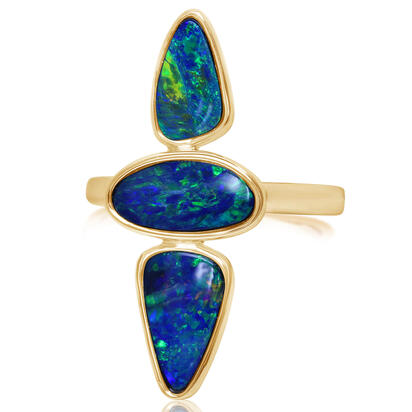 Triple Opal Doublet Ring