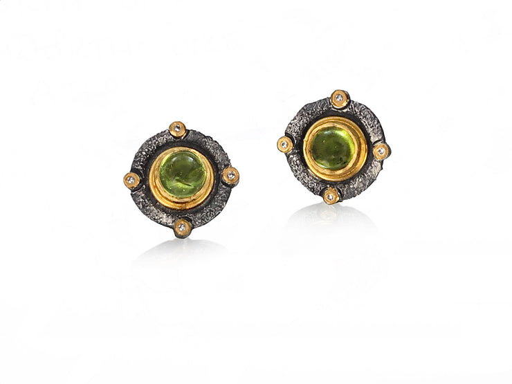 Michael Jensen Green Tourmaline Vetus Post Earrings